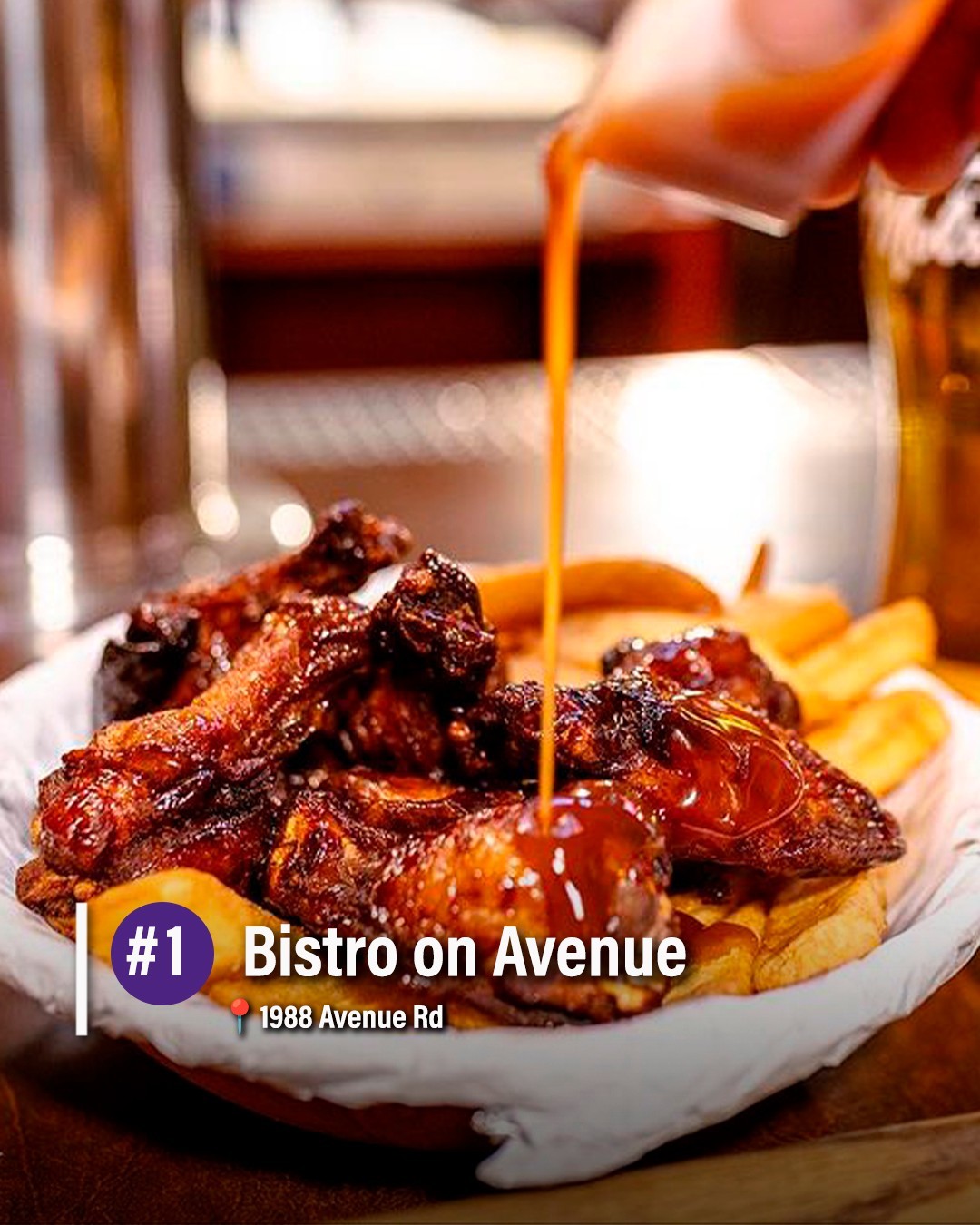 Bistro on Avenue wings, a local favorite